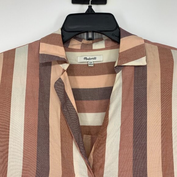 Madewell Top Courier Back Button Shirt Munson Stripe Oversized - Picture 5 of 12